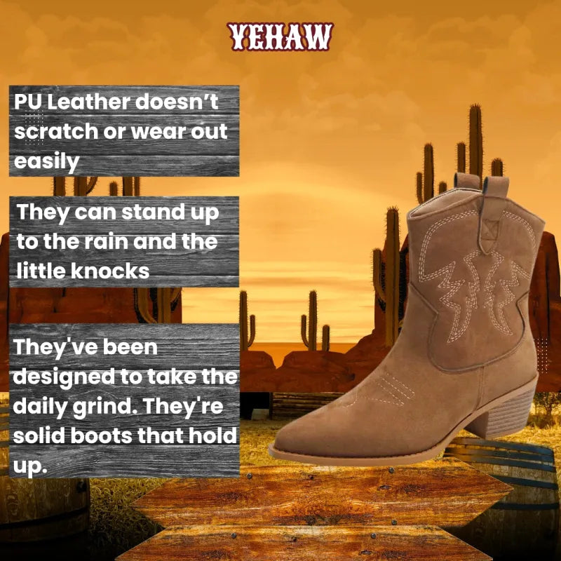WILLIE Brown Cowgirl Boots - Yehaw