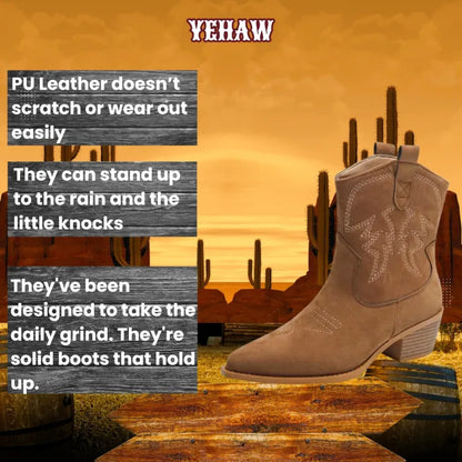 WILLIE Brown Cowgirl Boots - Yehaw